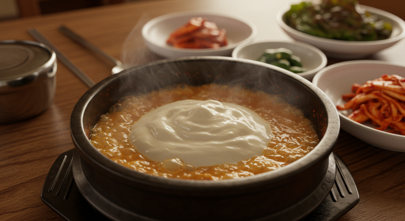 강릉 중앙시장의 부드러운 초당 순두부찌개
