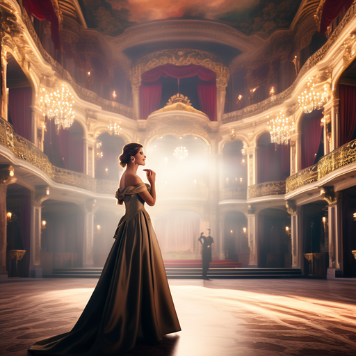 무대위에서 노래중인 소프라노 가수