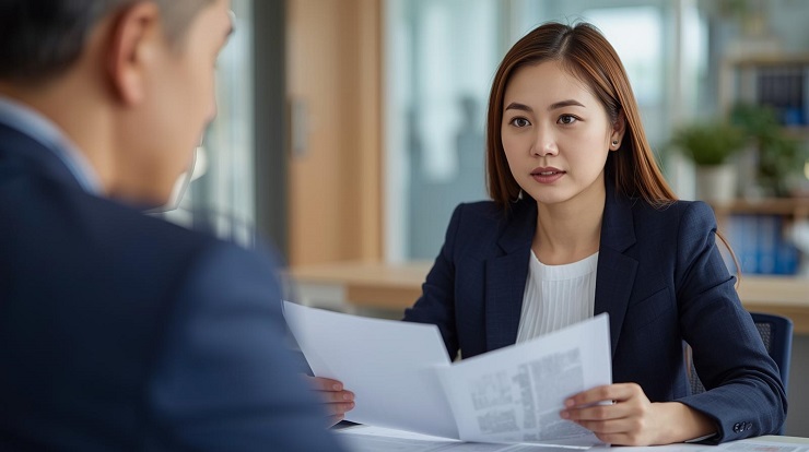 서민이 금융상담을 받는 장면, 정부정책자금 안내