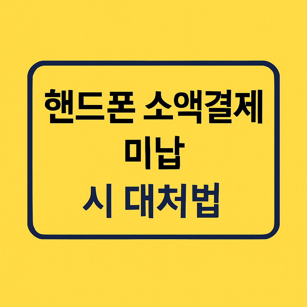 핸드폰 소액결제 미납 시 대처법