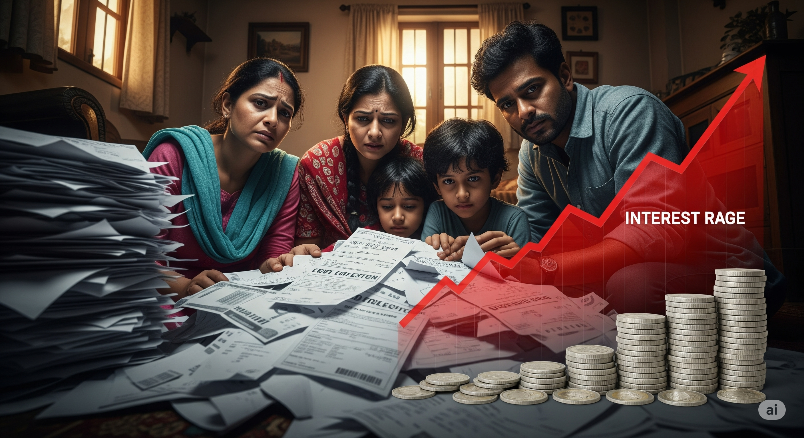 "고금리 지속과 가계부채 부담"에 대한 이미지입니다.