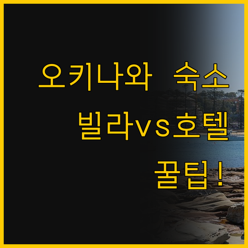 오키나와 숙소 선택 가이드 해변 빌라..