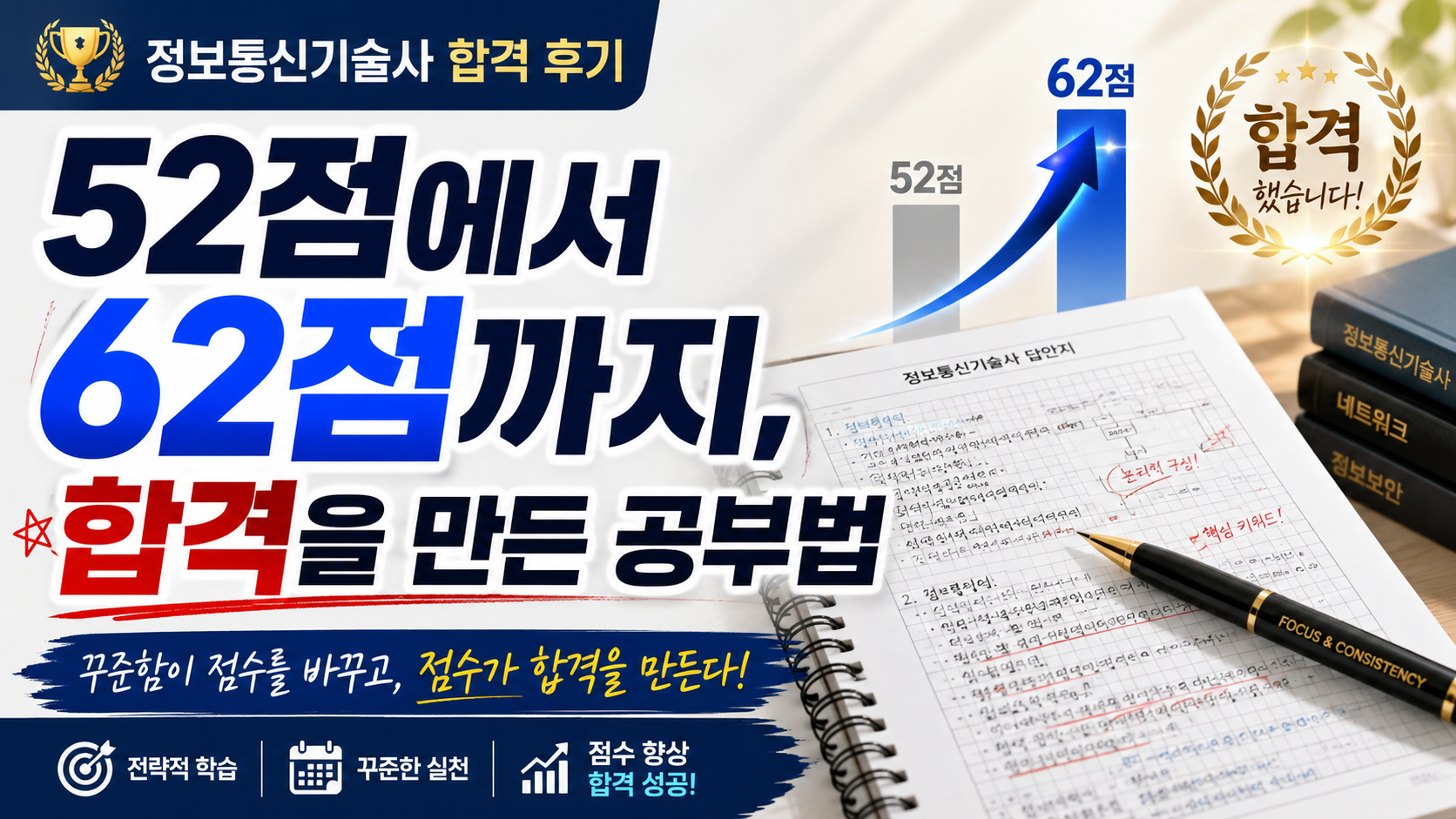 정보통신기술사 합격수기|52점에서 62점까지 점수를 올린 공부법