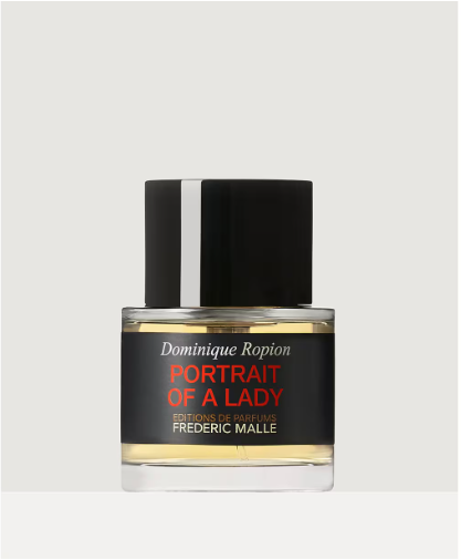 프레데릭 말 포트레이트 오브 어 레이디 향수병 - 블랙 캡과 황금빛 병이 조화로운 니치 향수