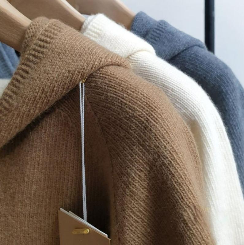 홀가먼트니트 모헤어 캐시미어 후드니트 반팔캐시미어