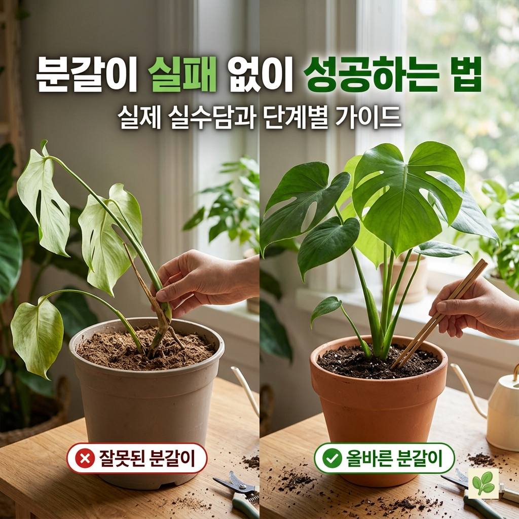 분갈이 방법 잘못했다가 식물 죽인 실제 사례