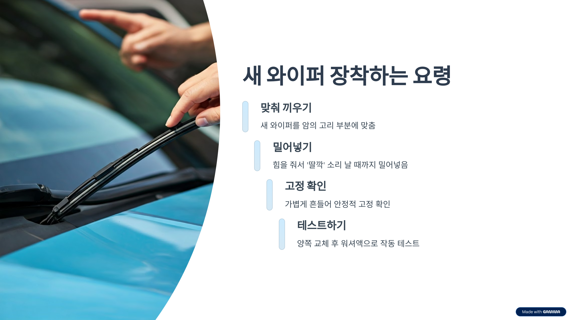 새 와이퍼 장착하는 요령