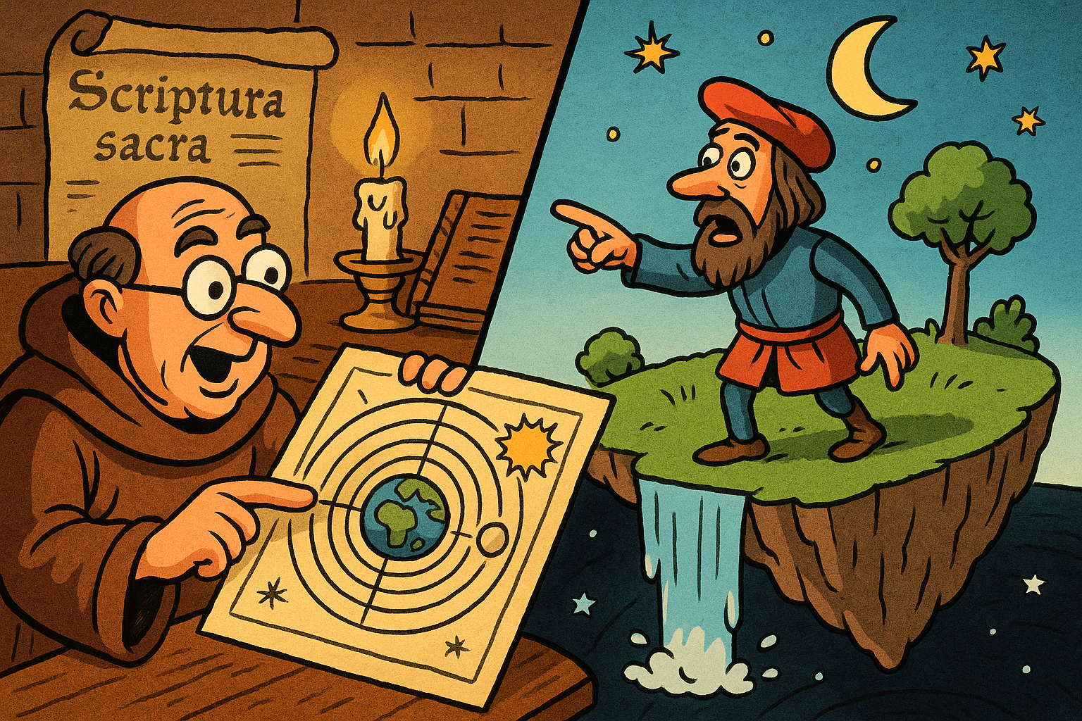 천동설과 지구 평평설