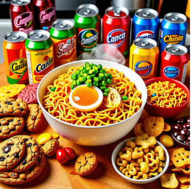 간식류, 탄산, 라면 관련 이미지