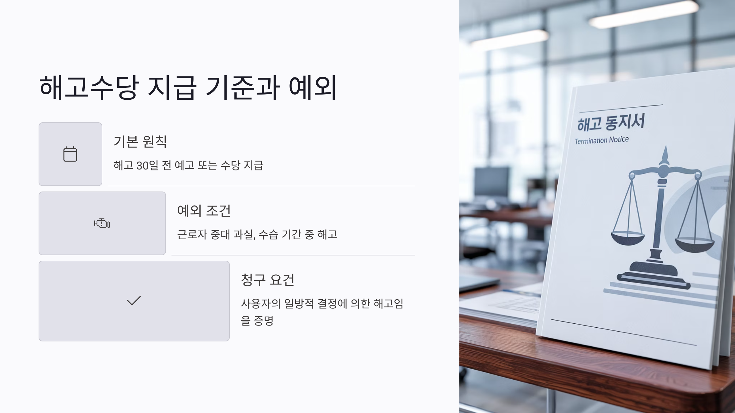 해고수당 지급 기준과 예외 조건 살펴보기