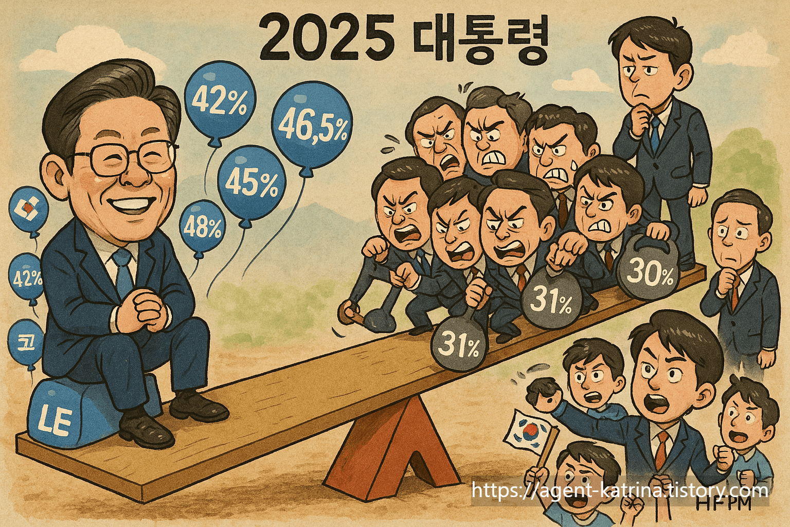 ChatGPT 이미지 2025년 대한민국 대선 후보 지지율 분석