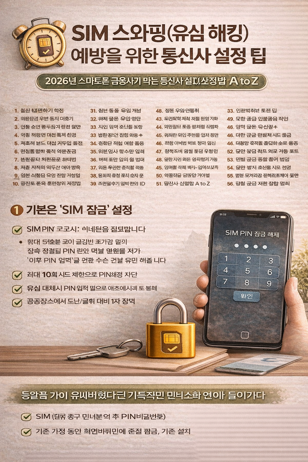 SIM 스와핑(유심 해킹) 예방을 위한 통신사 설정 팁