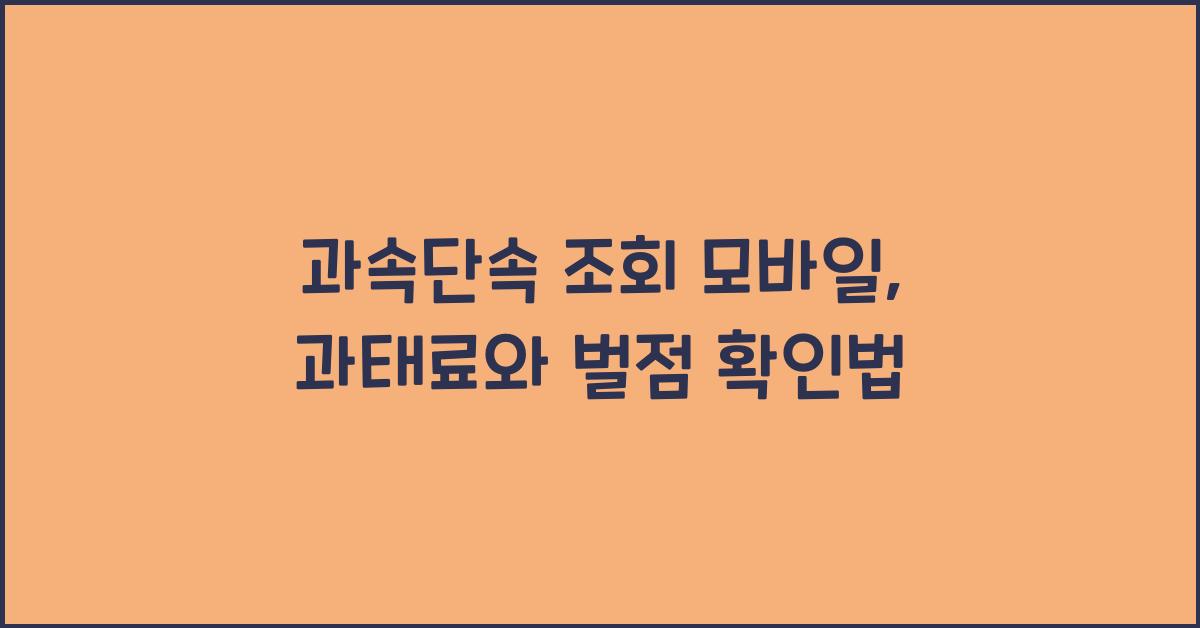 과속단속 조회 모바일