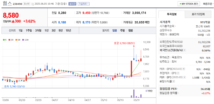 힘스 종목 정보