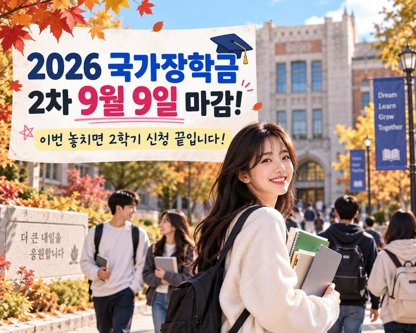 2026 국가장학금 2차 9월 9일 마감! 이번 놓치면 2학기 신청 끝입니다