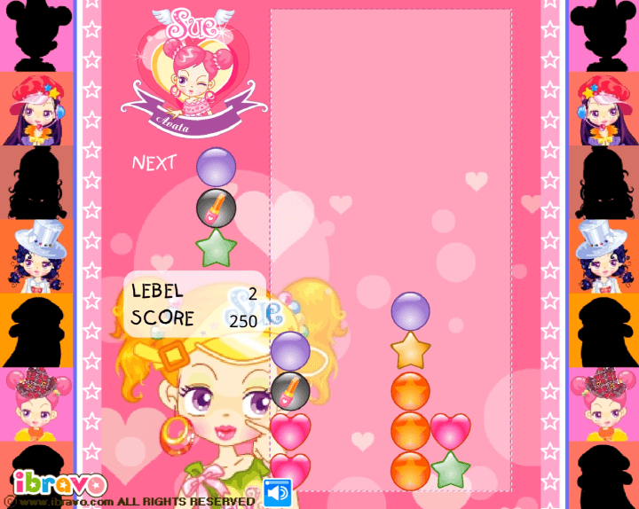 슈의-헥사게임-테트리스-플래시게임-플레이-오렌지색-구슬-3개를-맞추는-화면