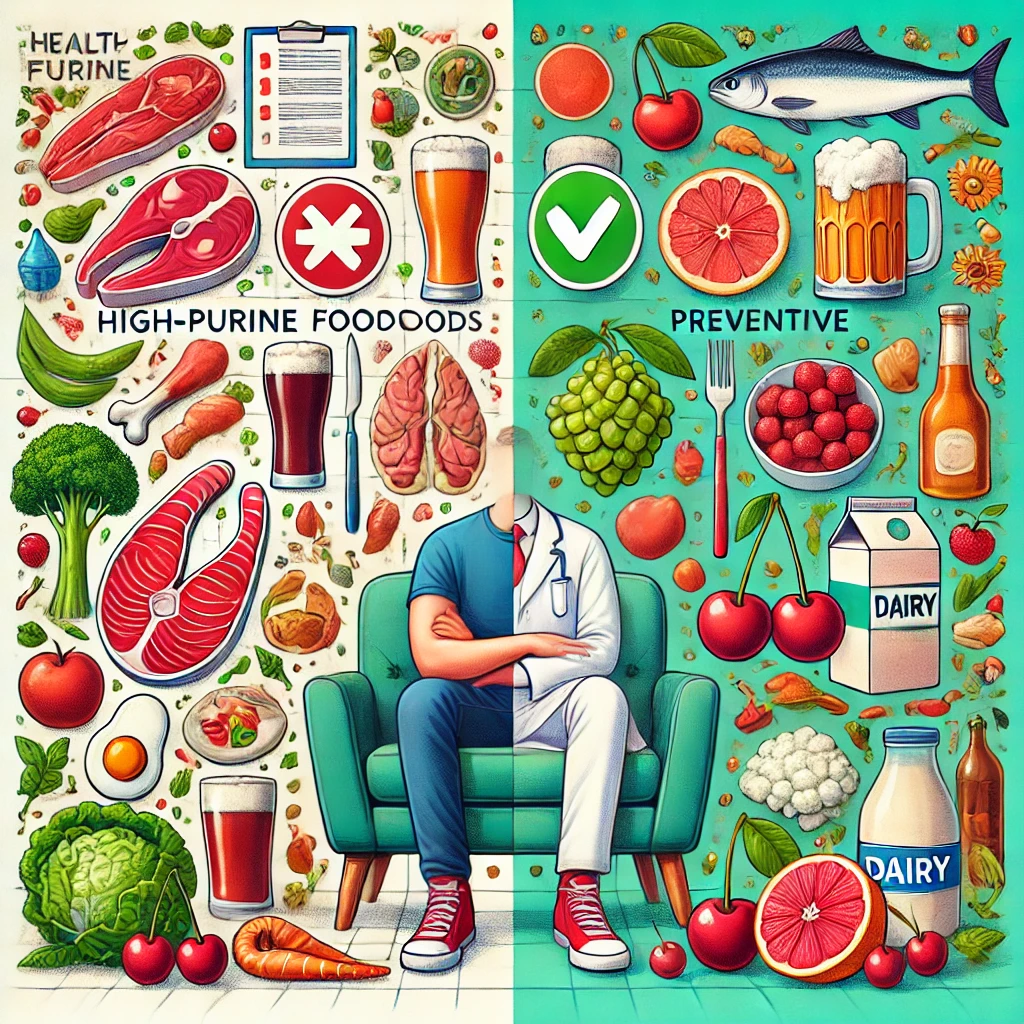 통풍을 유발하는 음식과 예방하는 음식