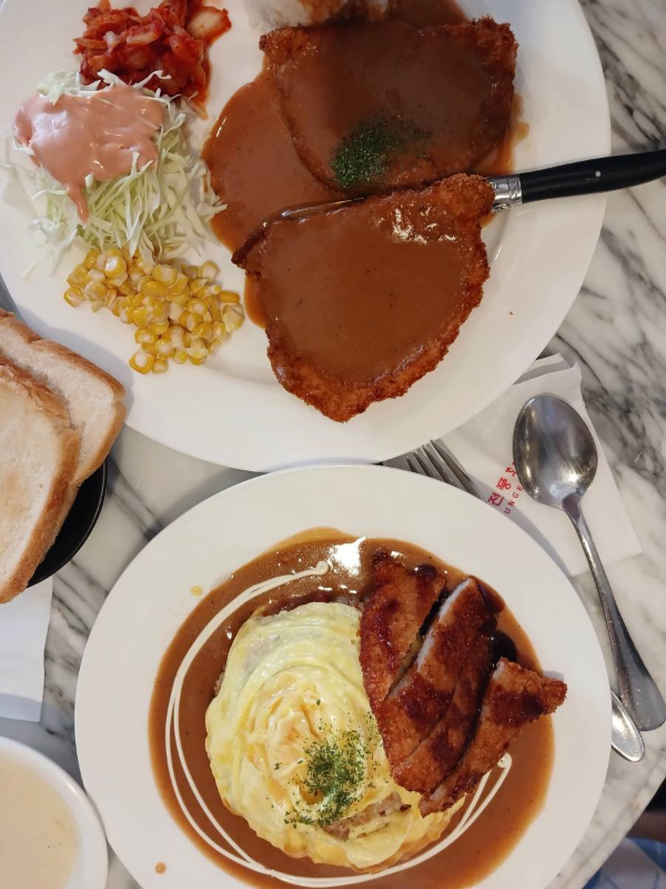 경양식당 오늘메뉴 항공샷