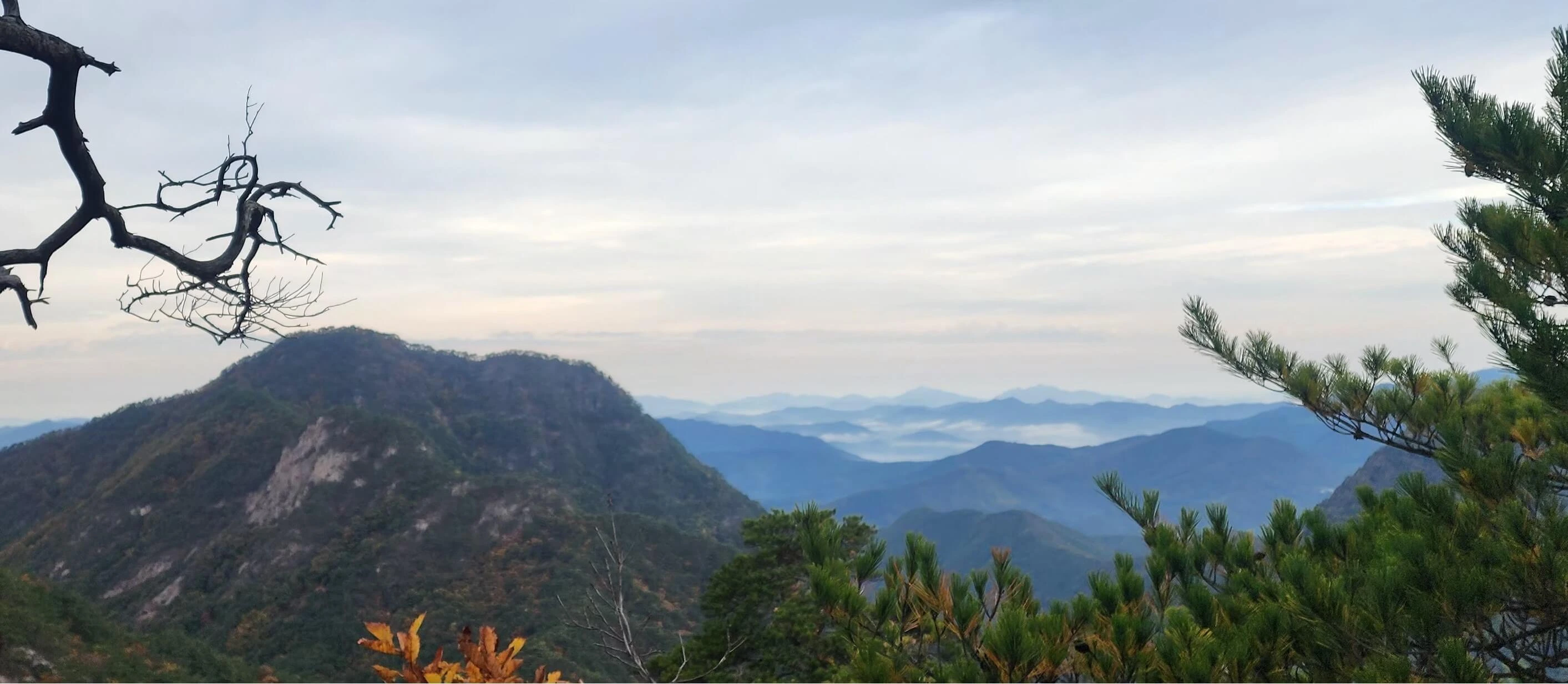 칠보산 능선에서 바라본 풍경