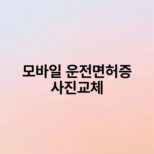 모바일 운전면허증 사진교체