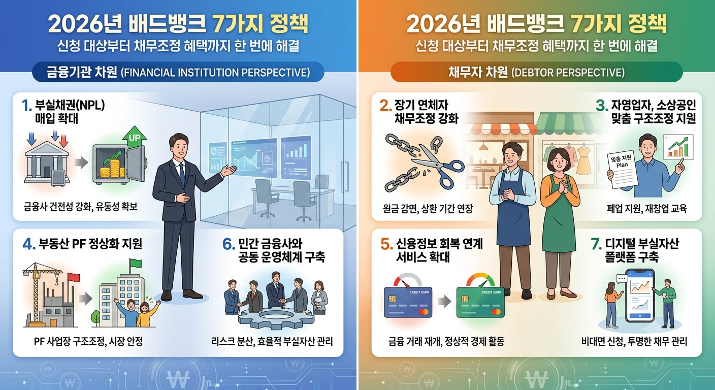 2026년 배드뱅크 7가지 정책! 신청 대상부터 채무조정 혜택까지 한번에 해결