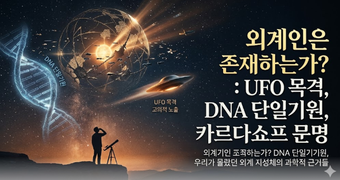 외계인은 존재하는가 (UFO 목격, DNA 단일기원, 카르다쇼프 문명)