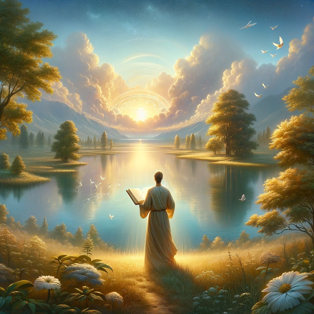 Here is the image, depicting the journey of living a life guided by divine promises and purpose.
