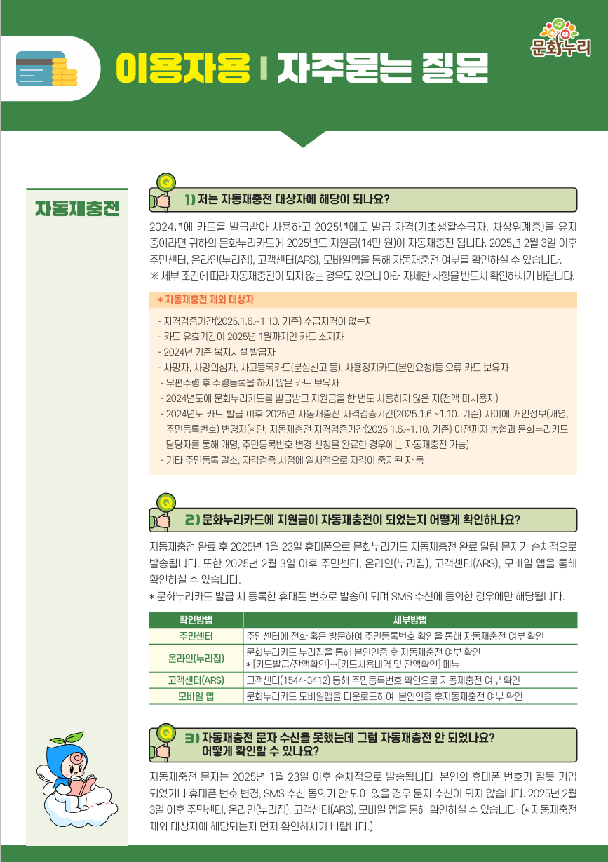 문화누리카드 충전일