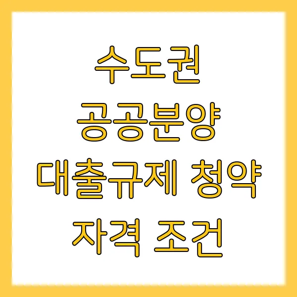 수도권 공공분양 대출규제 청약 자격 조견