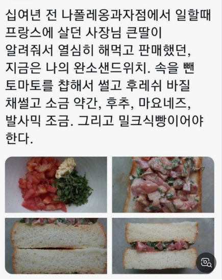 나폴레옹 큰딸 샌드위치 트위터 출처