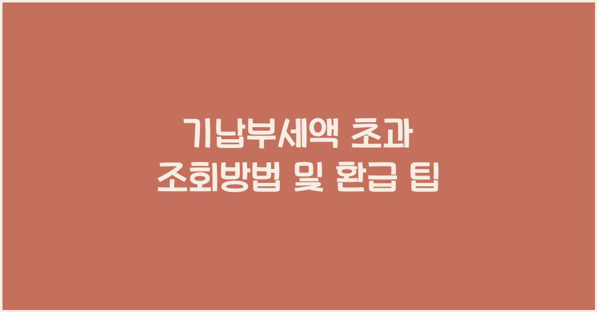기납부세액 초과  조회방법 환급방법 