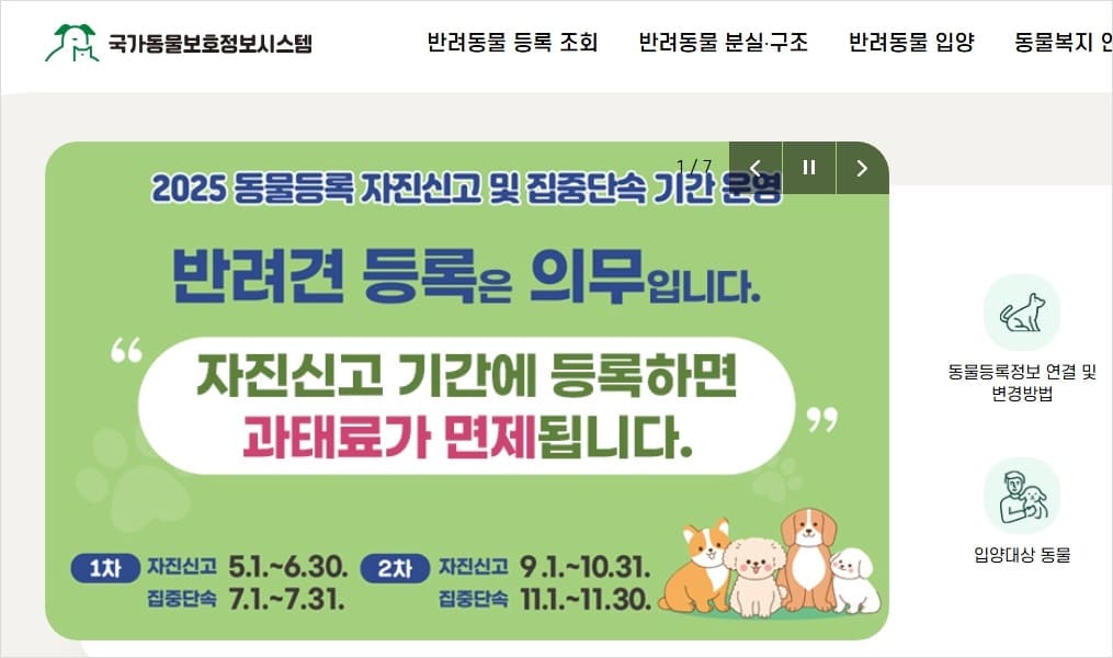 국가동물보호정보시스템-홈페이지
