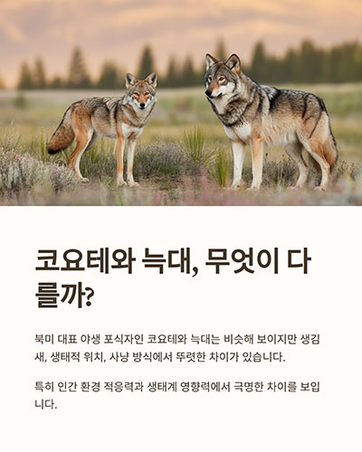 코요테와 늑대, 닮은 듯 다른 야생 포식자의 세계