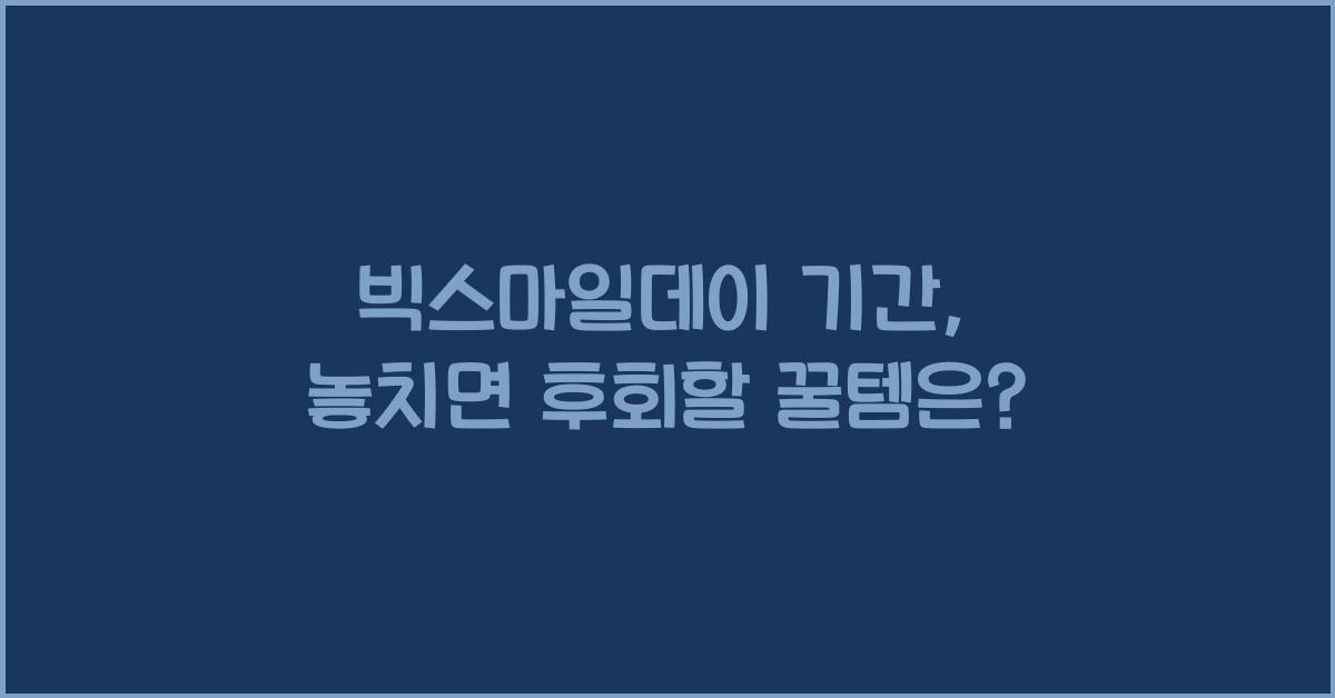 빅스마일데이 기간