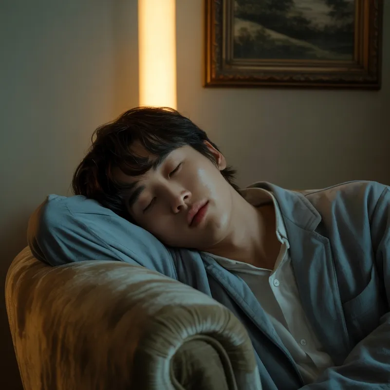 통풍 치료 생활습관 실천을 위해 수면관리 중인 사람