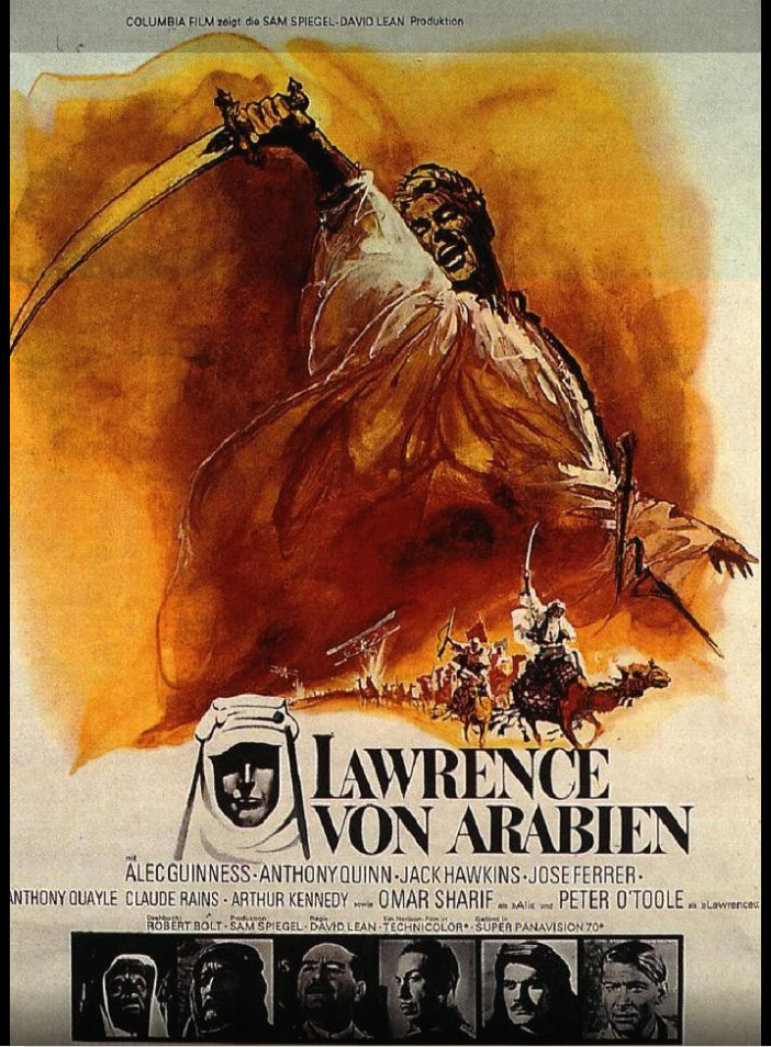 데이비드 린 감독의 대표작 영화 아라비아 로렌스 포스터.