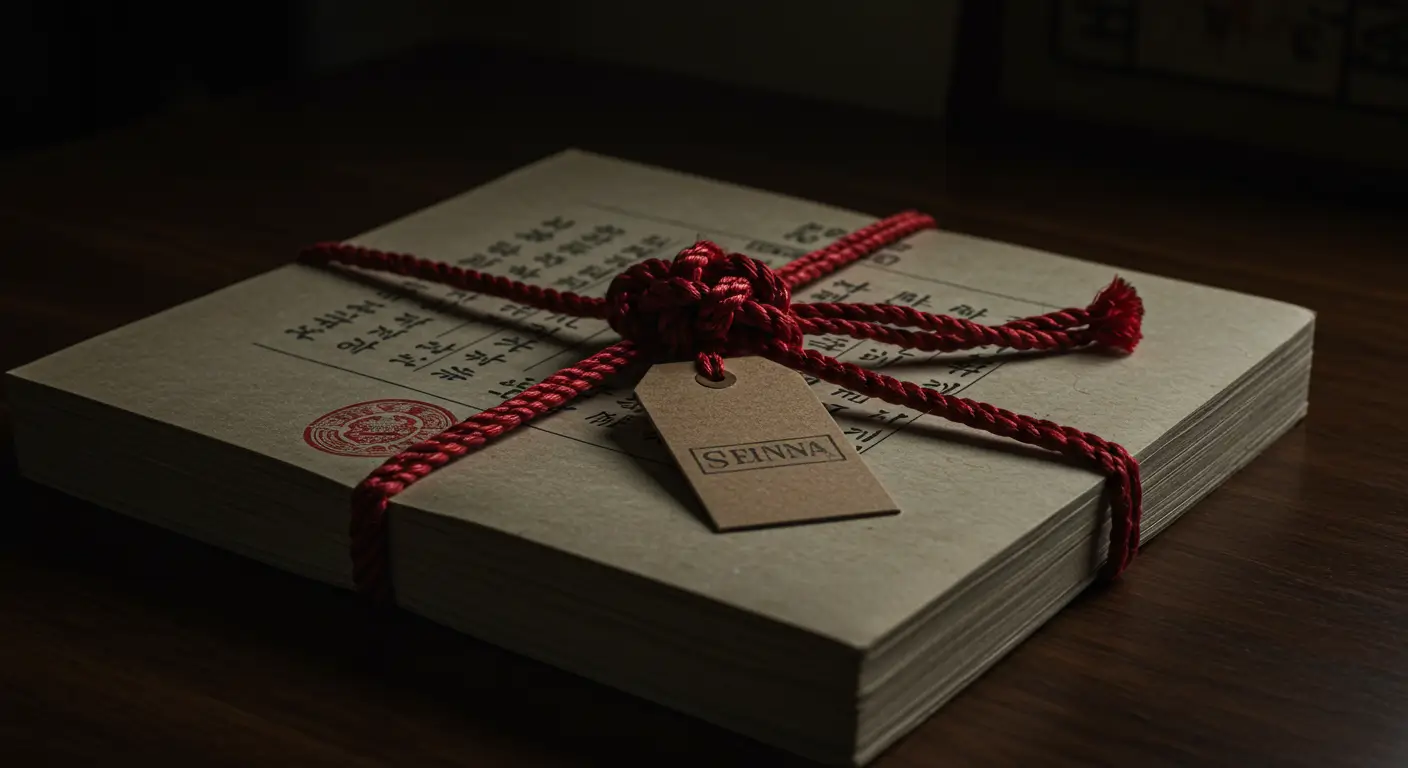 압류되어 붉은 밧줄에 묶인 한국의 부동산 등기권리증