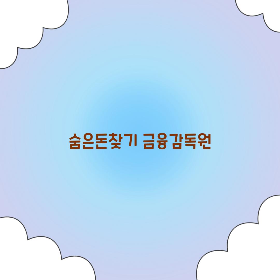 숨은돈찾기 금융감독원