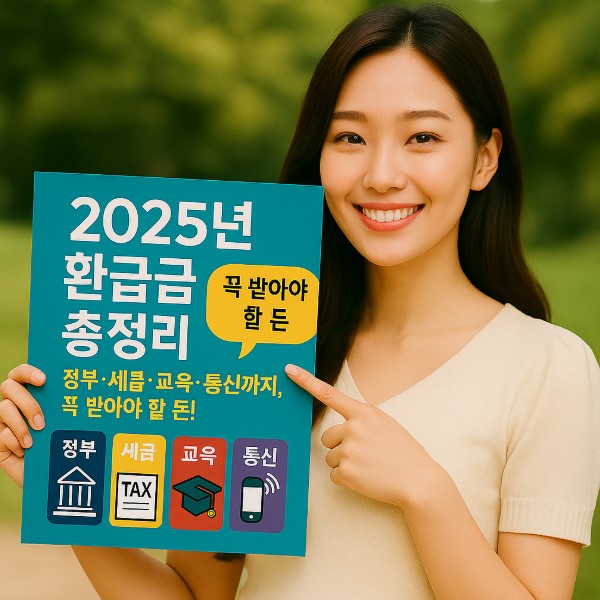 2025년 환급 항목을 분야별로 정리한 정보 안내 이미지