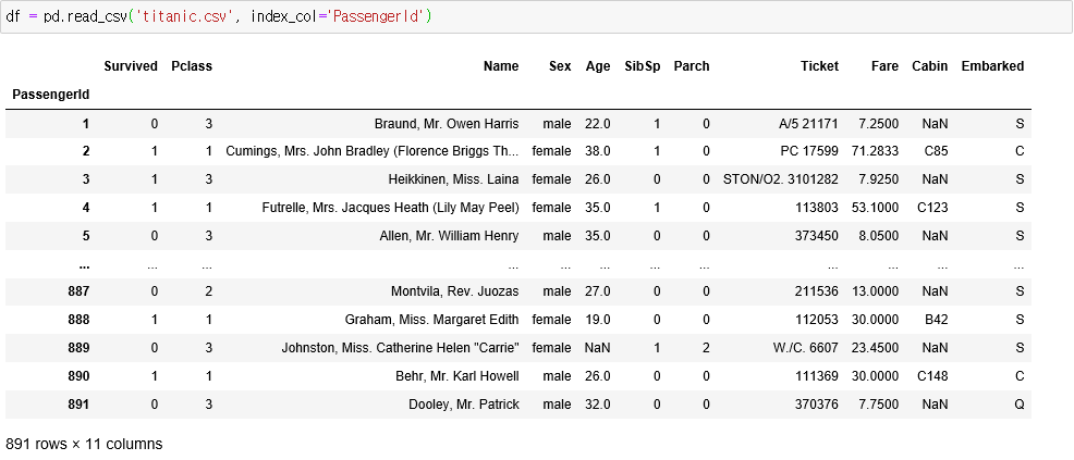 csv파일 열 지정하기