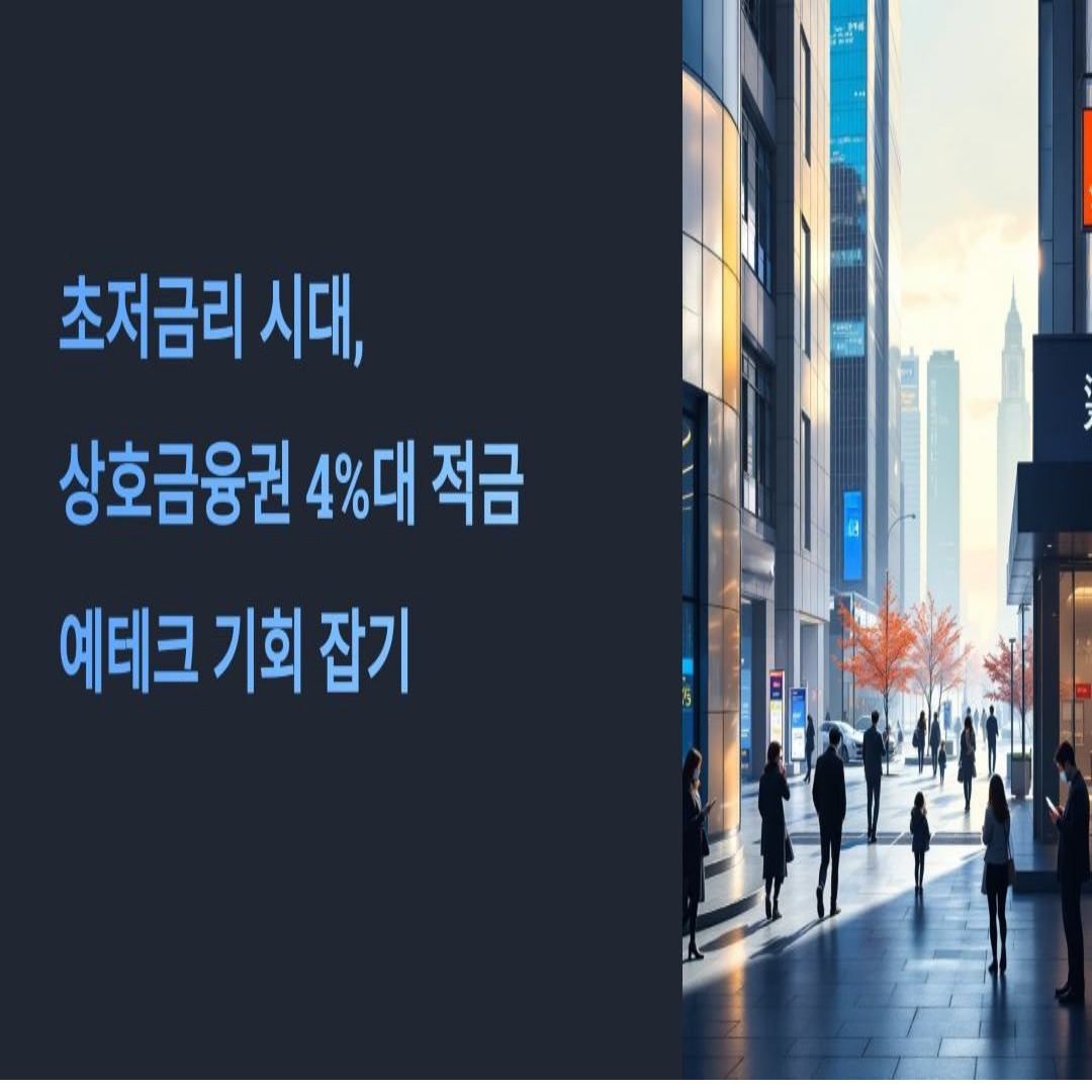 상호금융권 4%대 단기 적금으로 예테크 기회 잡는 법