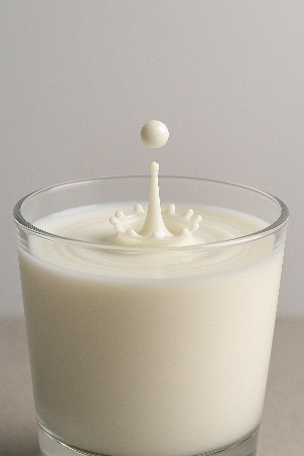 우유 방울이 우유에 떨어졌을 때 왕관 모양의 물리 법칙이 적용된 이미지