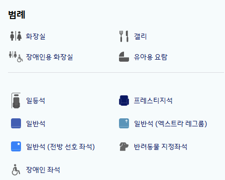 대한항공 보잉 B747 기본정보, 좌석배치도, 좌석 간격