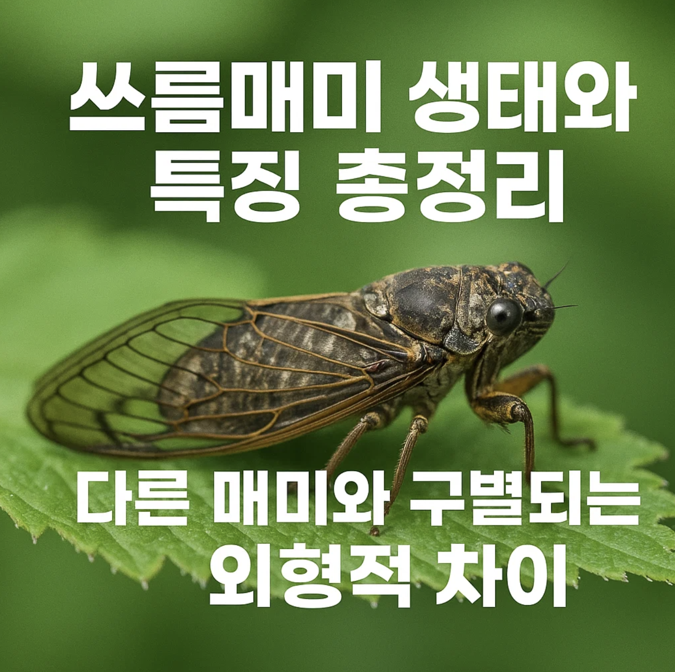 쓰름매미 생태와 특징 총정리, 다른 매미와 구별되는 외형적 차이