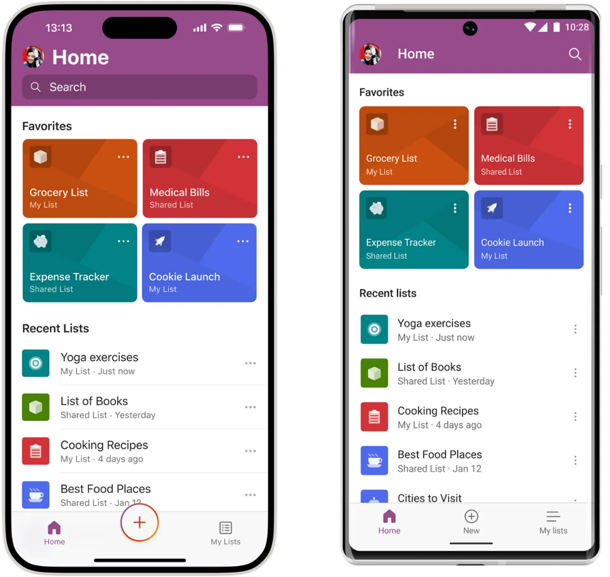 iOS 및 Adndroid 목록 리스트