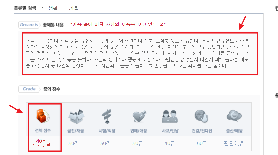 꿈해몽 결과 보기