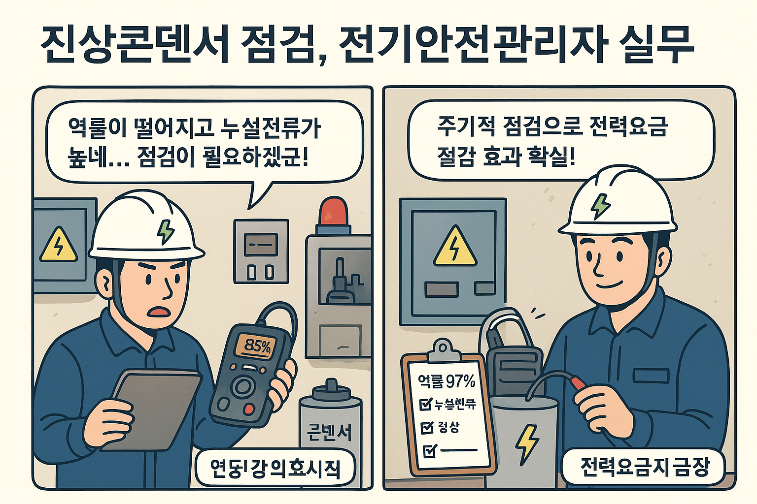 진상콘덴서 점검, 전기안전관리자 실무 가이드