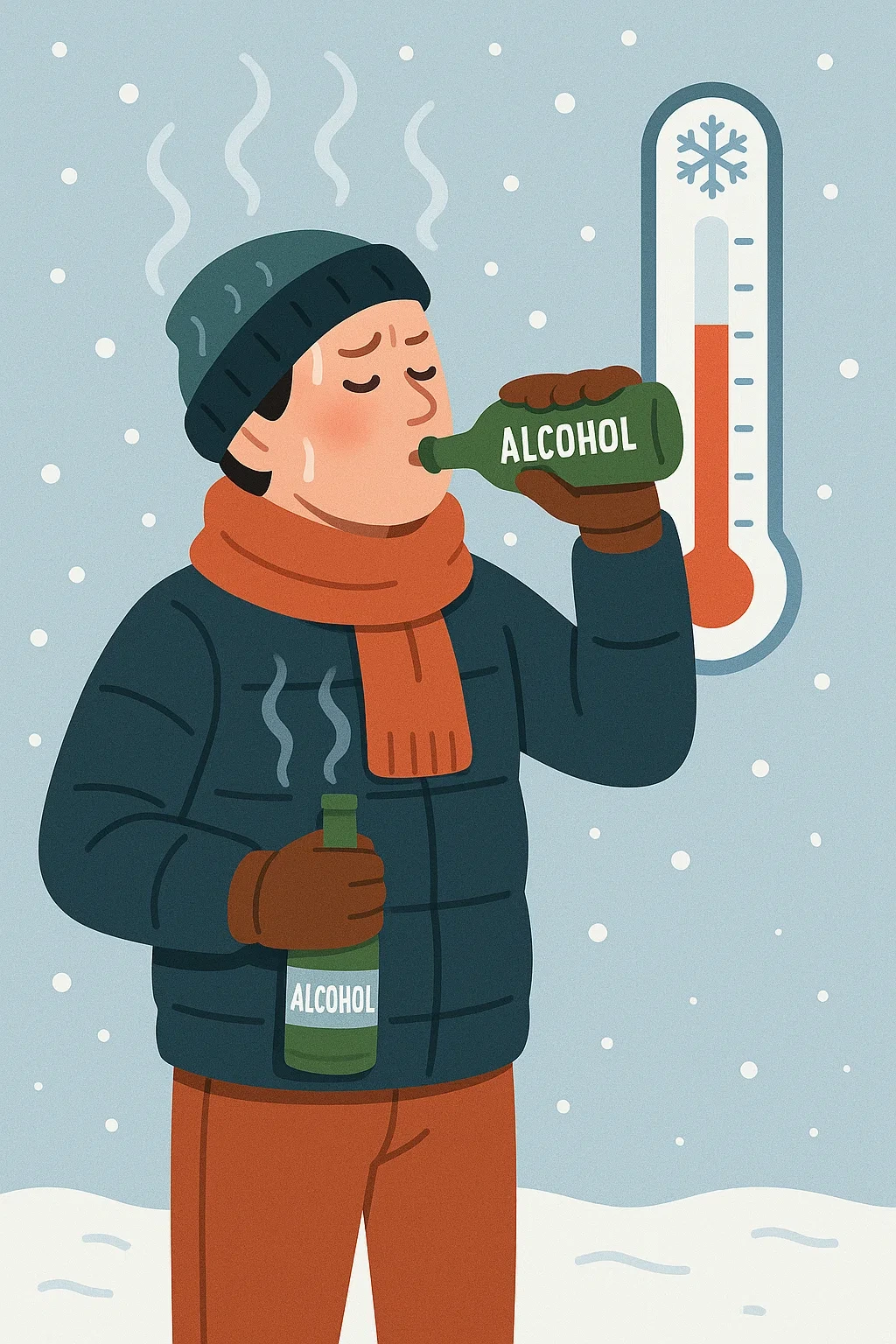 술 한잔으로 추위를 견딘다?