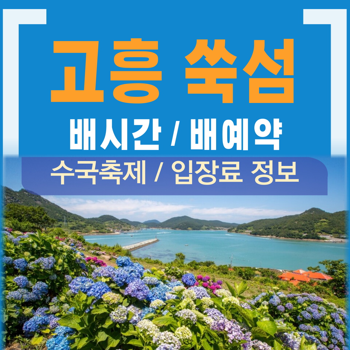고흥 쑥섬 배시간 배예약 수국축제
