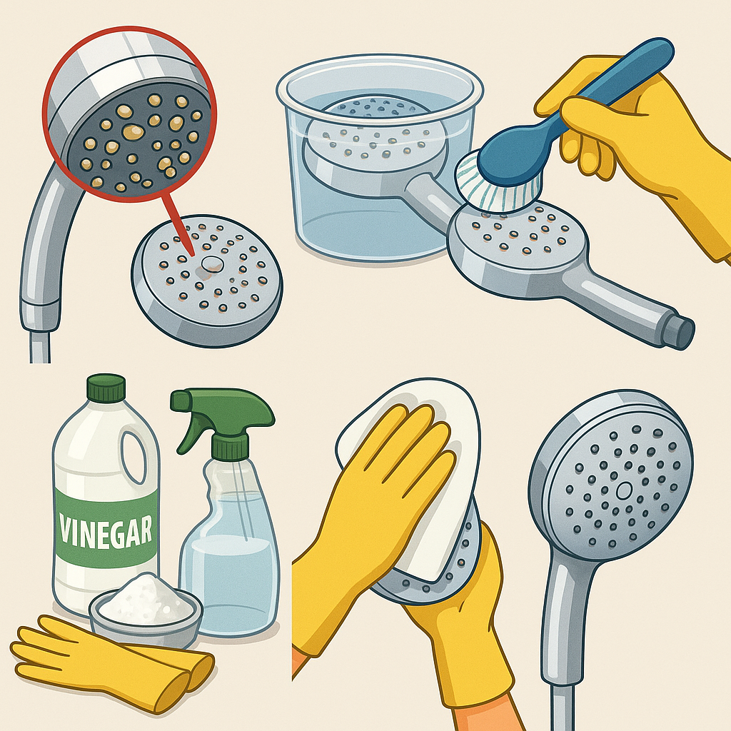 샤워기 헤드 석회질, 제거하는 5가지 방법